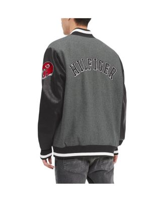 Men's Heather Gray, Black Kansas City Chiefs Gunner Full-Zip Varsity Jacket