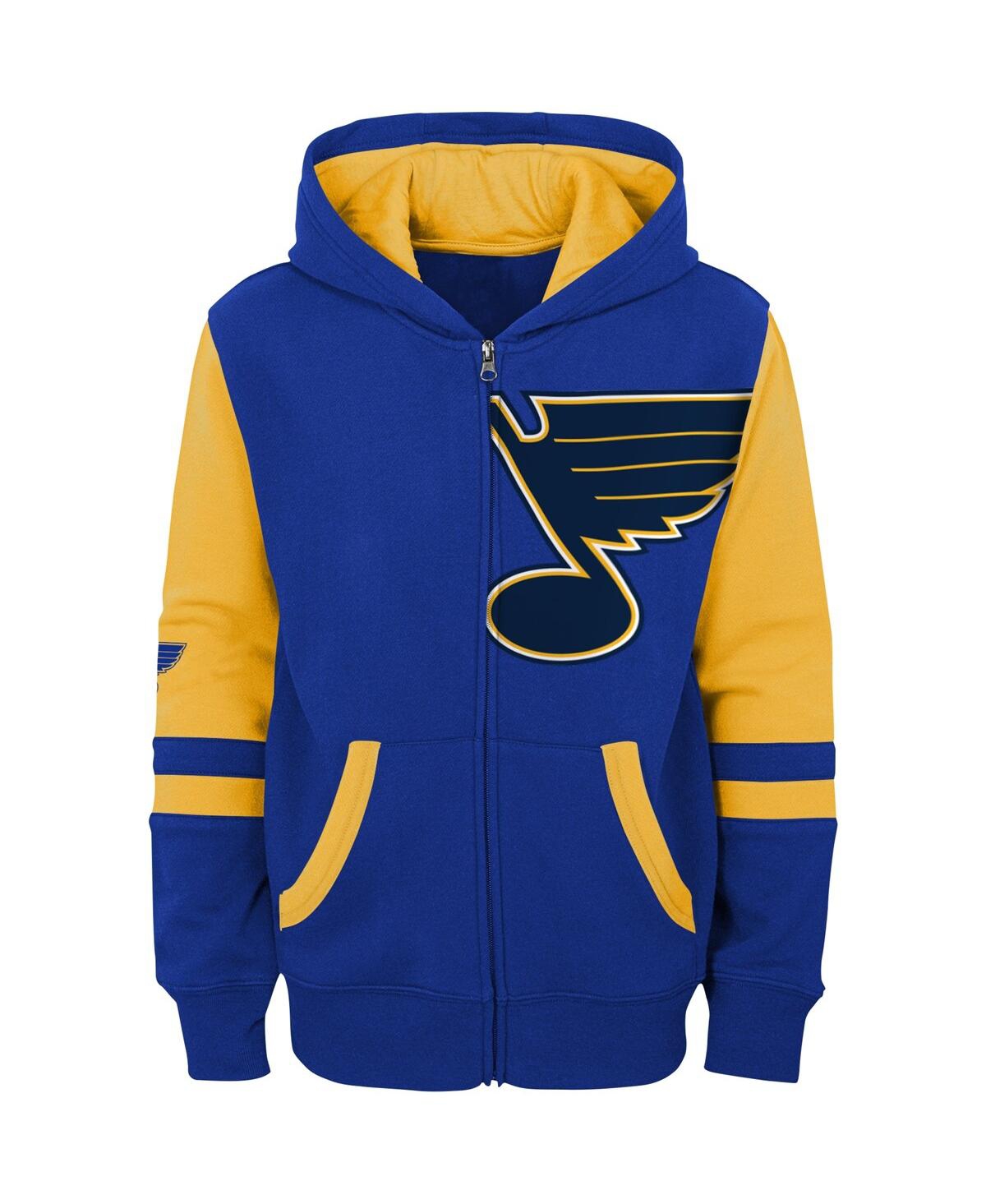 Preschool Boys and Girls OuterstuffSt. Louis Blues Face Off Full Zip Hoodie - Blue