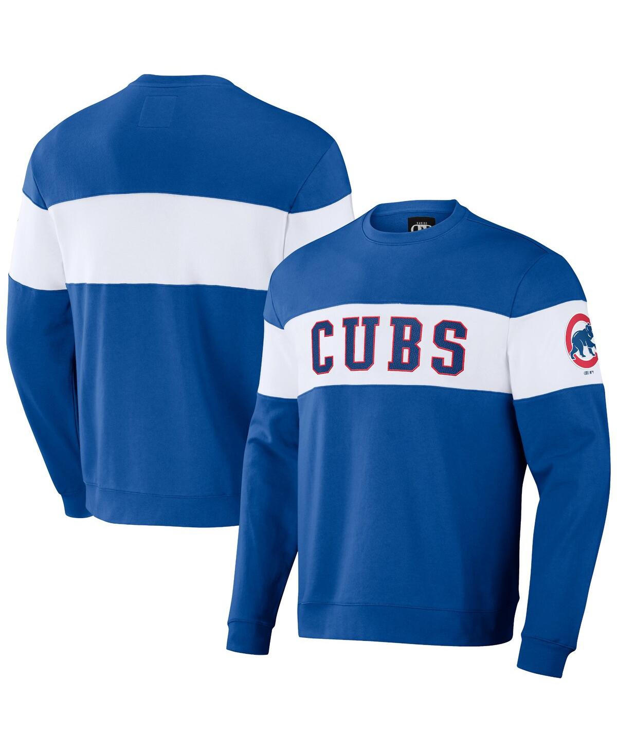 Fanatics Men's Darius Rucker Collection By  Royal Chicago Cubs Stripe Pullover Sweatshirt