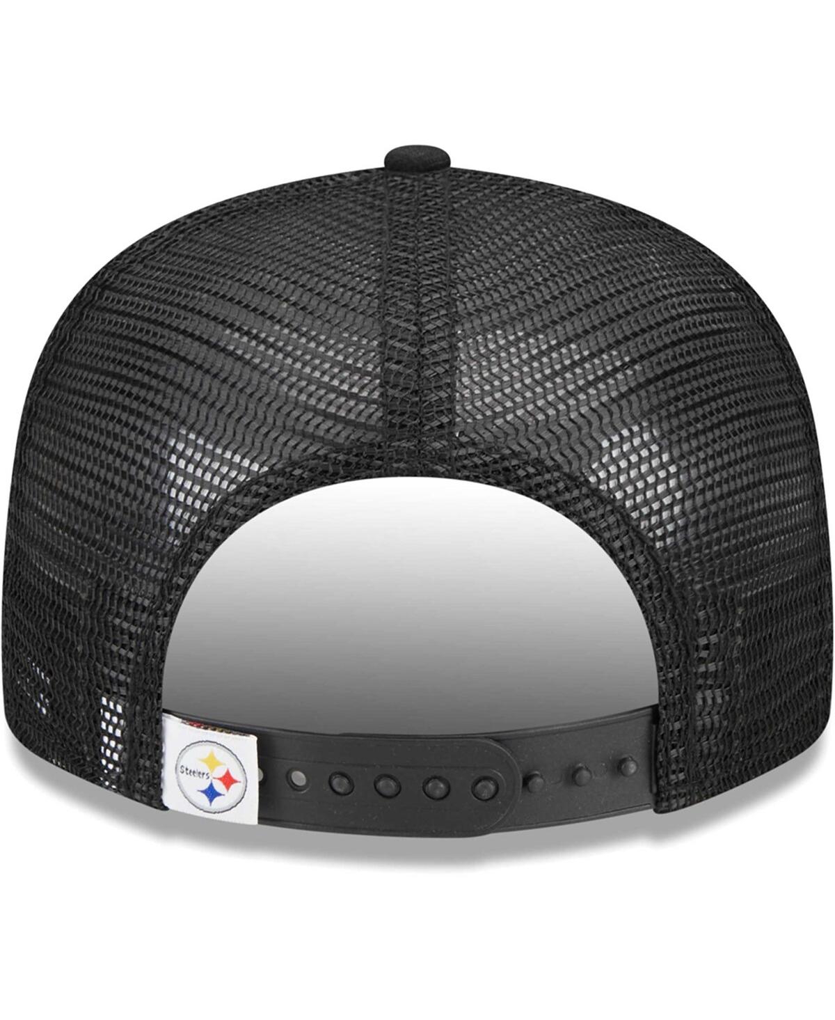 Youth Boys and Girls New EraPittsburgh Steelers Main Trucker 9FIFTY Snapback Hat - Black