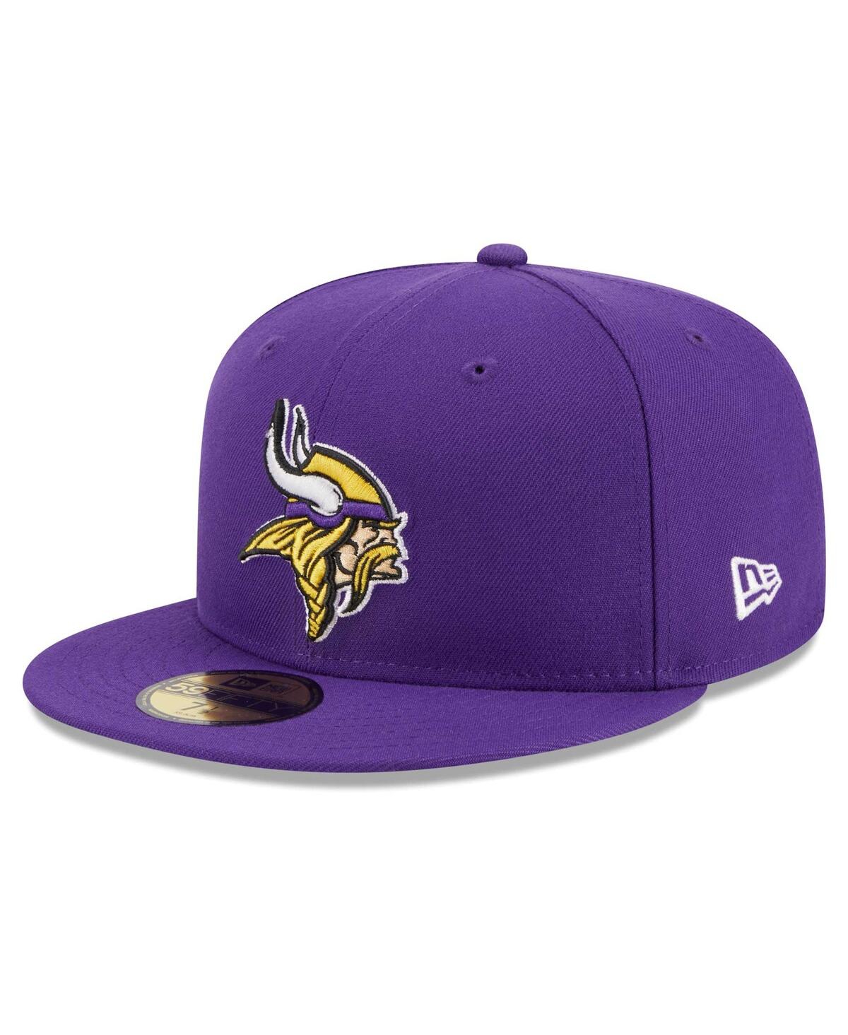 Shop New Era Men's  Purple Minnesota Vikings Main Patch 59fifty Fitted Hat