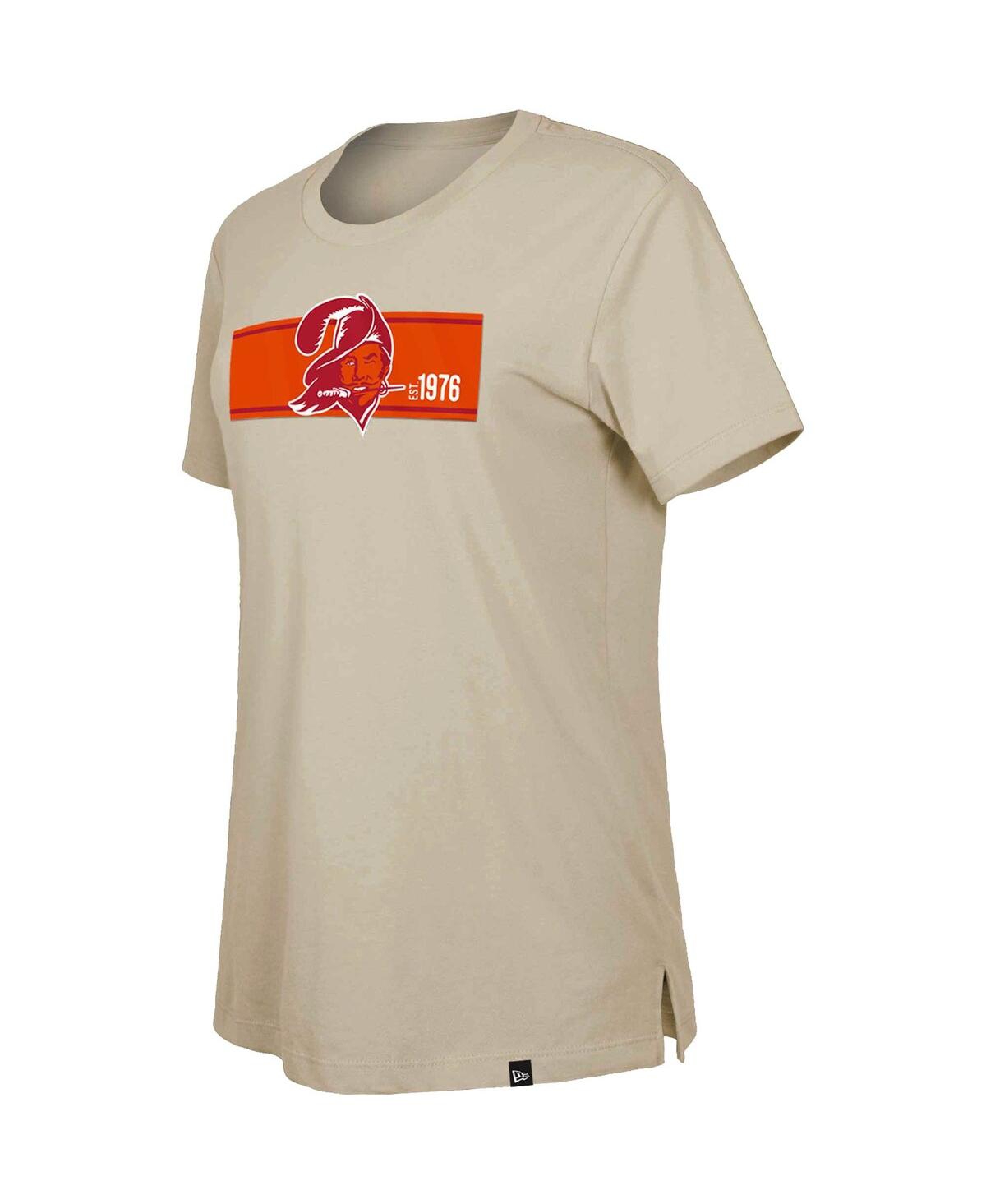 NEW ERA WOMEN'S NEW ERA TAN TAMPA BAY BUCCANEERS THIRD DOWN HISTORIC T-SHIRT 