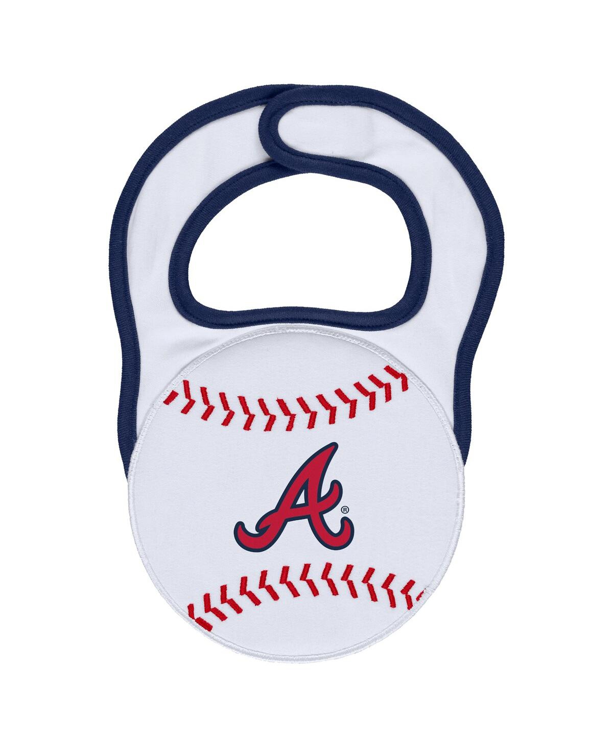 Newborn and Infant Boys and Girls Wear by Erin AndrewsAtlanta Braves Sleep and Play Full-Zip Footed Jumper with Bib - White