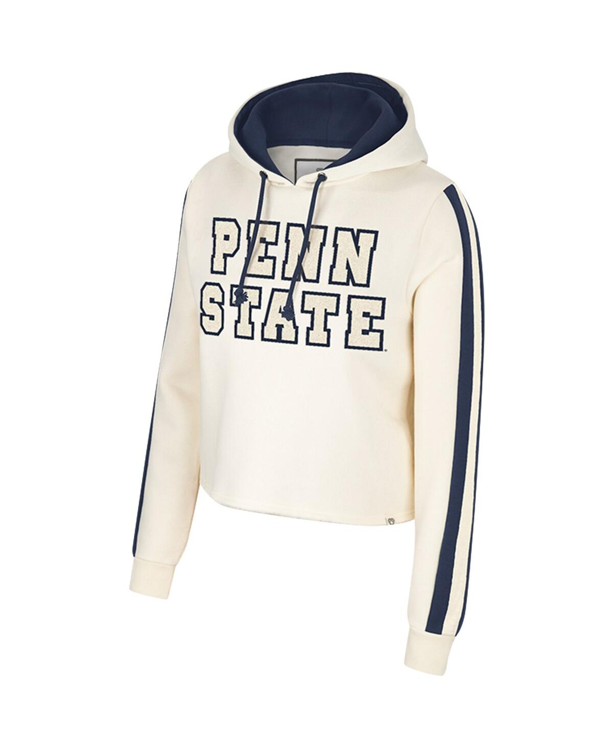 Shop Colosseum Women's  Cream Penn State Nittany Lions Perfect Date Cropped Pullover Hoodie