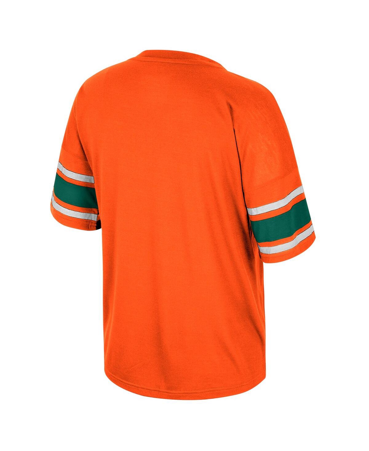 Shop Colosseum Women's  Orange Miami Hurricanes I'm Gliding Here Rhinestone T-shirt