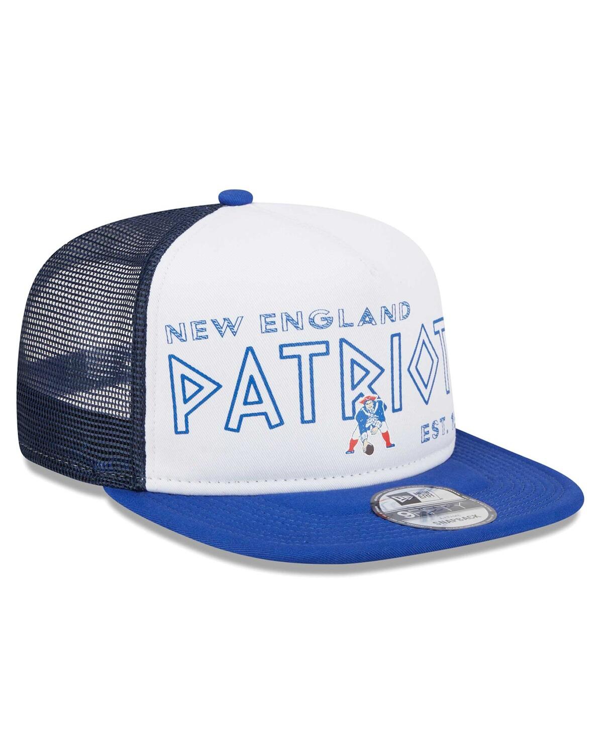 Men's New Era Royal New England Patriots Gridiron Classics Banger 9FIFTY Trucker Snapback Hat - Royal