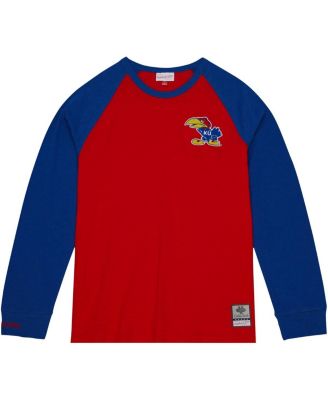 Men's Red Kansas Jayhawks Legendary Slub Raglan Long Sleeve T-shirt