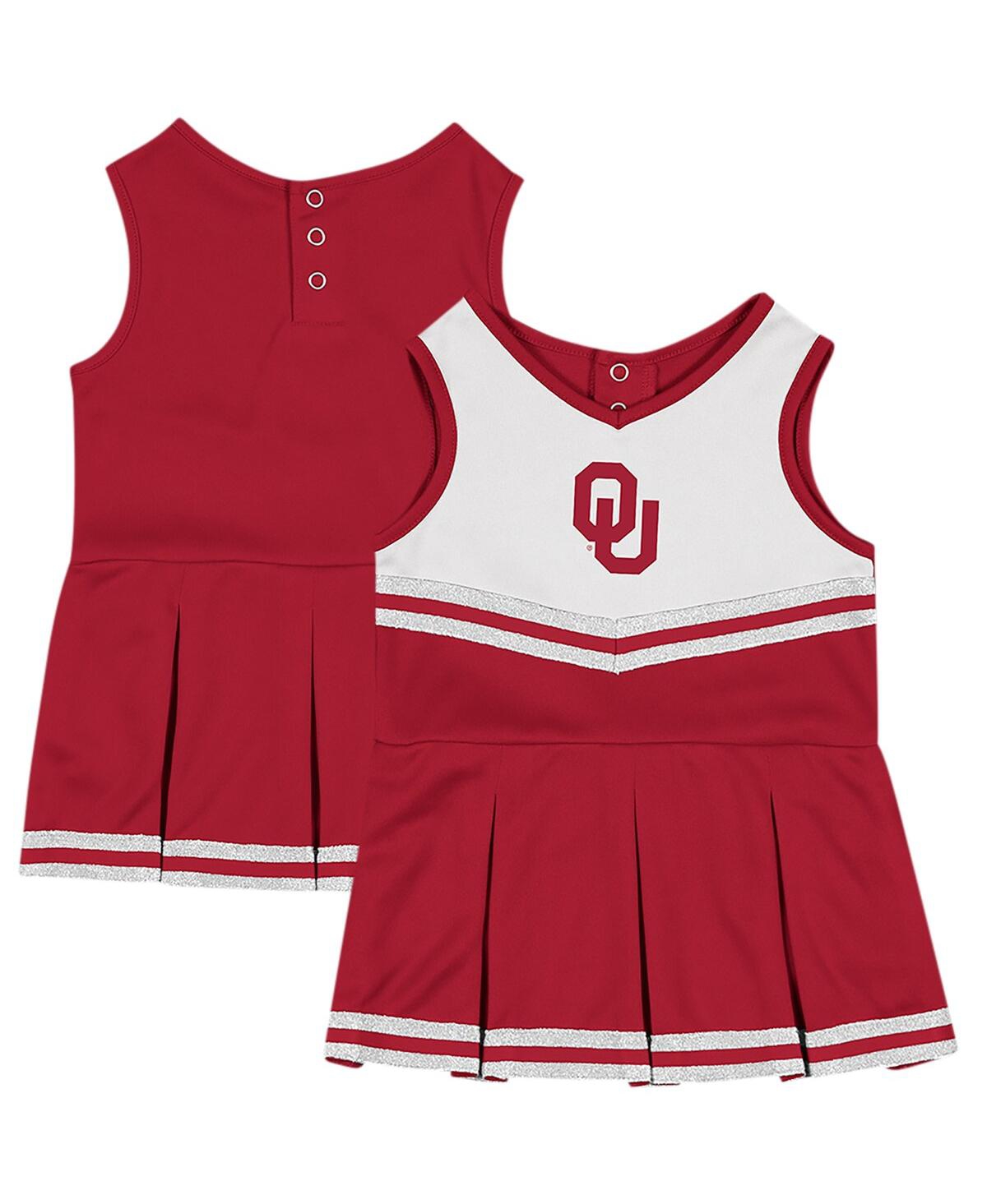 Colosseum Babies' Girls Infant  Crimson Oklahoma Sooners Time For Recess Cheer Dress