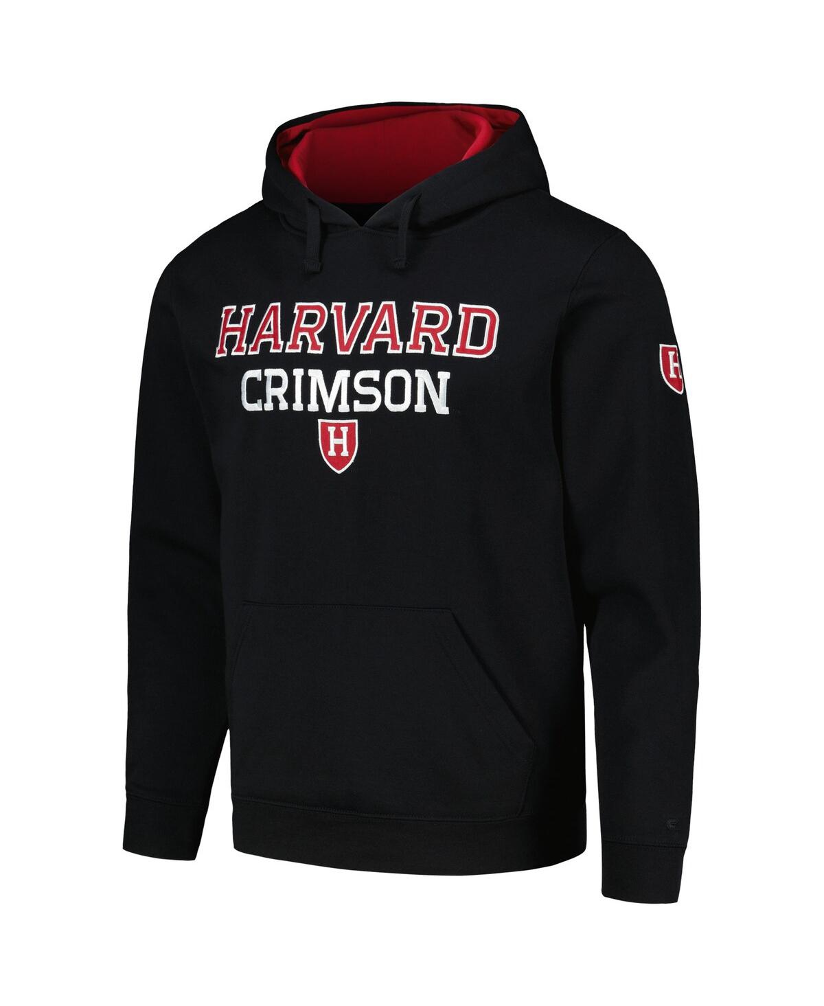 Shop Colosseum Men's  Black Harvard Crimson Sunrise Pullover Hoodie