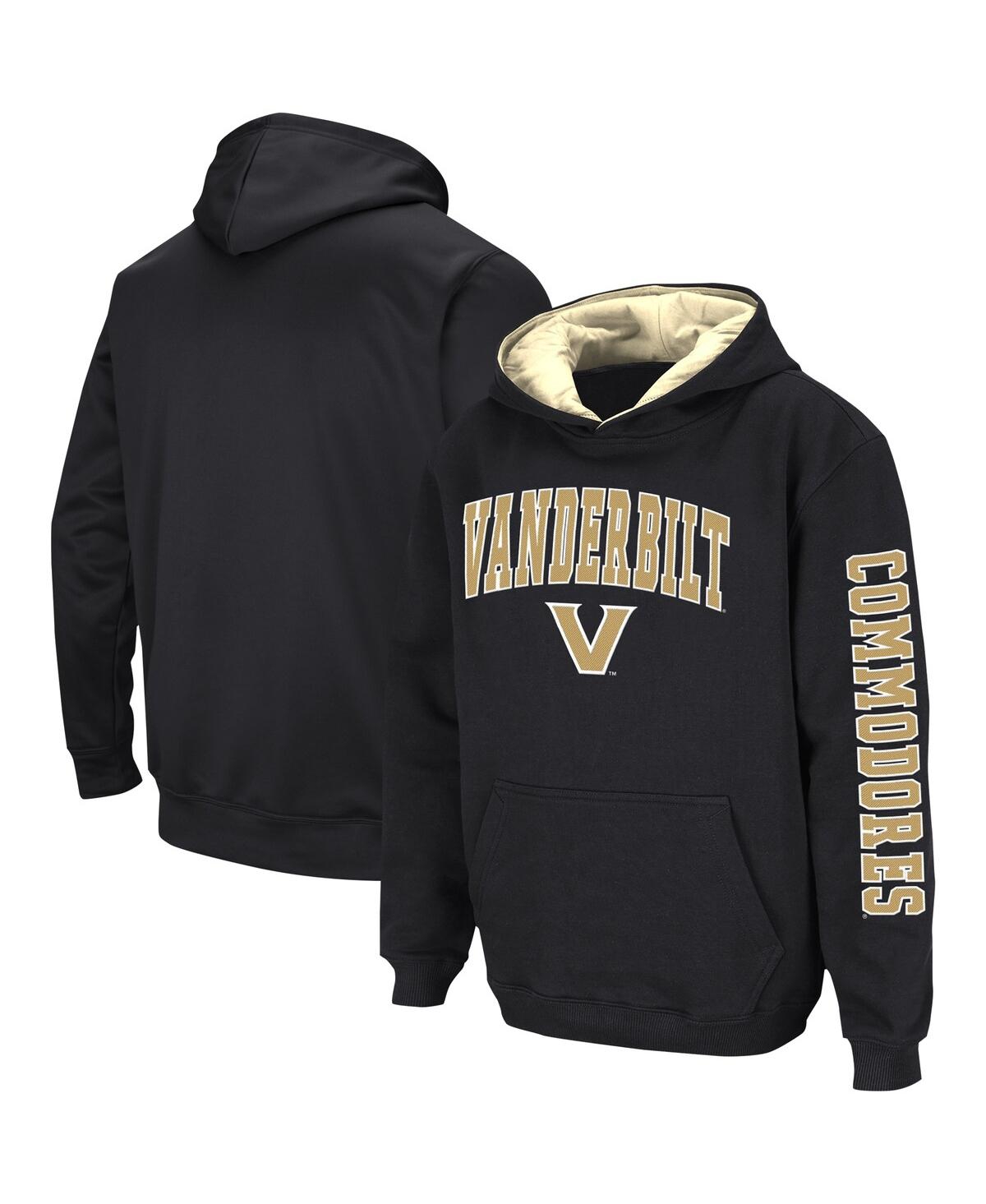 Shop Colosseum Big Boys  Black Vanderbilt Commodores 2-hit Pullover Hoodie