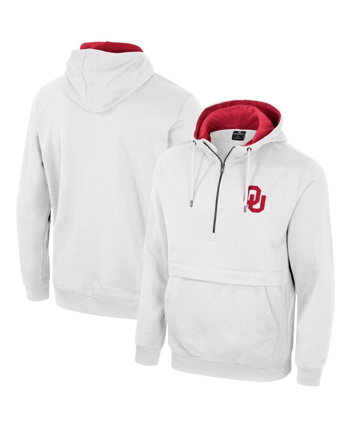 Colosseum Men's  White Oklahoma Sooners Half-zip Hoodie