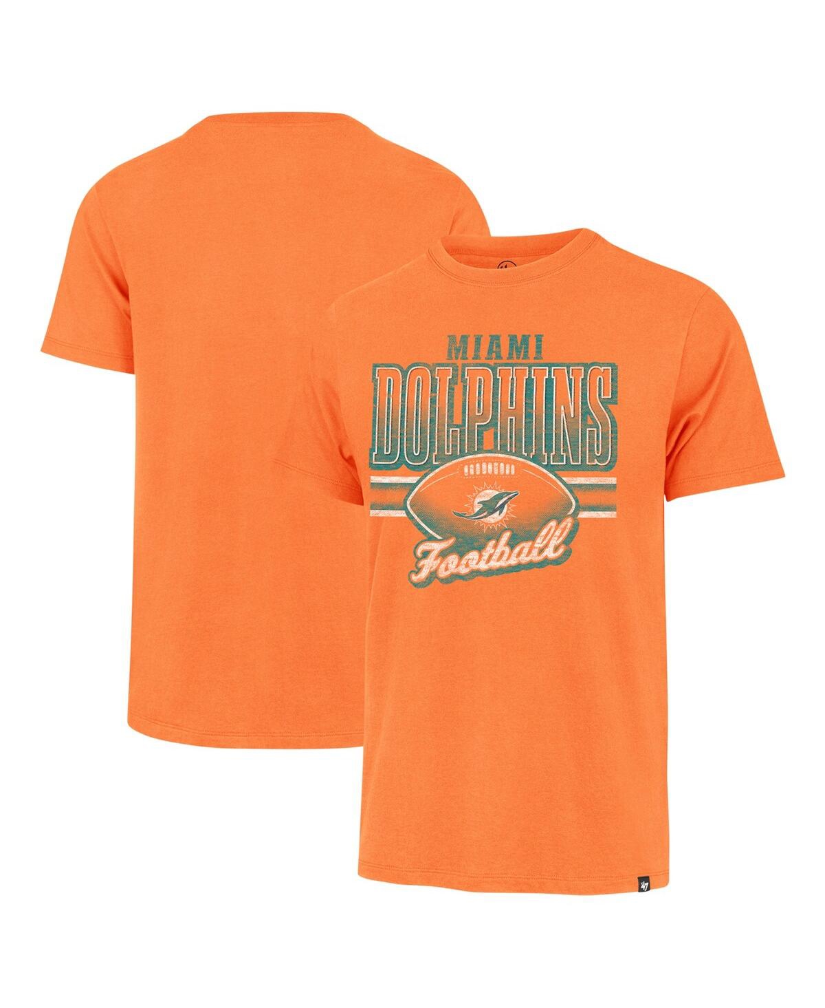 Men's '47 Brand Orange Distressed Miami Dolphins Last Call Franklin T-shirt - Orange