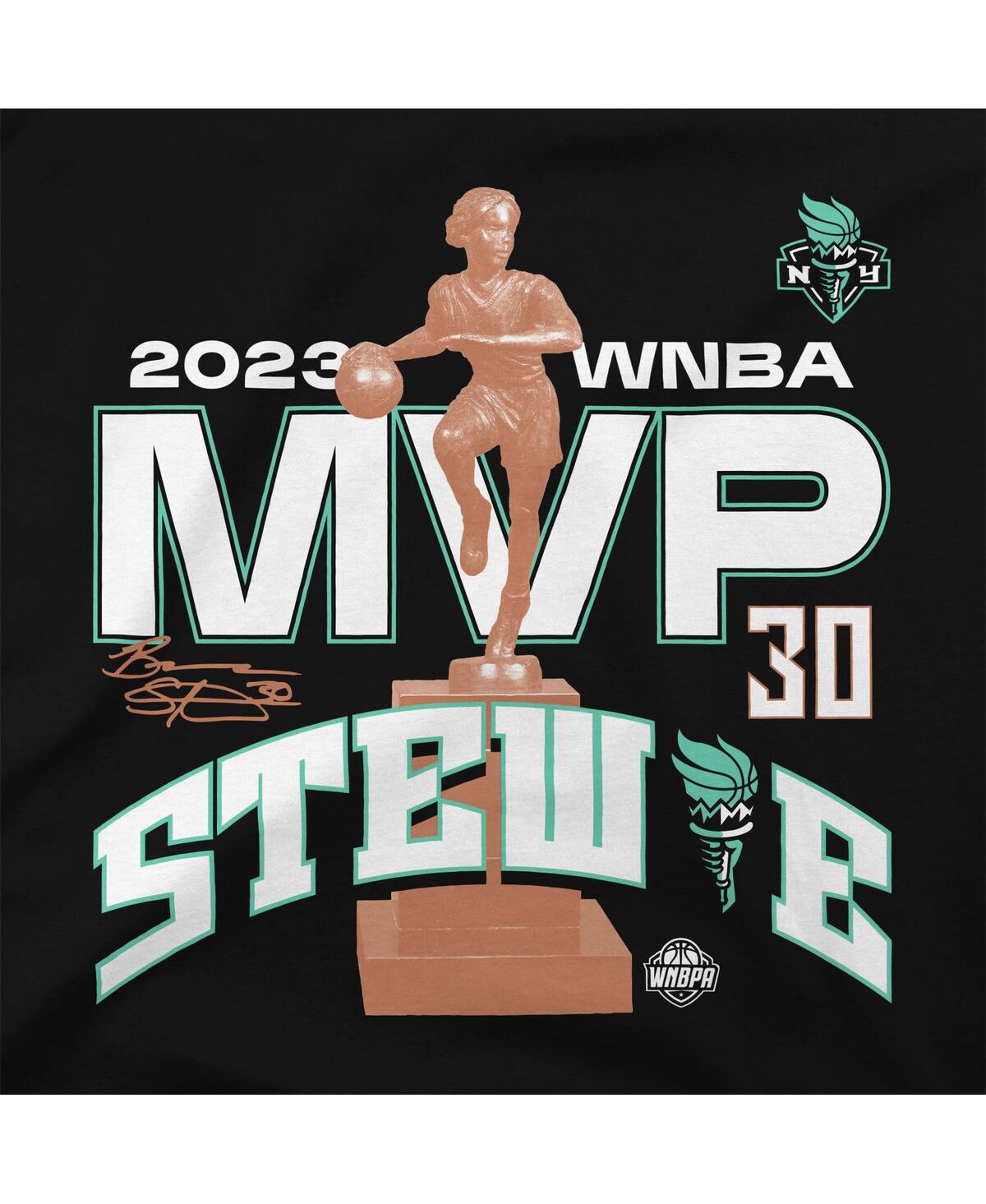 Shop Stadium Essentials Men's And Women's  Breanna Stewart Black New York Liberty 2023 Wnba Mvp T-shirt