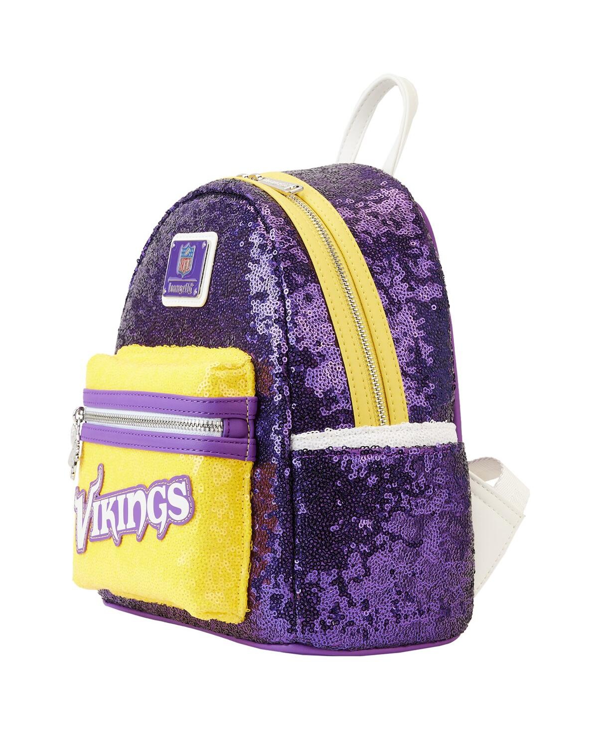 Shop Loungefly Men's And Women's  Minnesota Vikings Sequin Mini Backpack In Purple,yellow