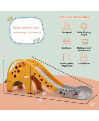 SUGIFT 3-in-1 Kids Climber Slide Play Set with Basketball Hoop