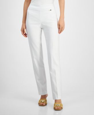 I.N.C. International Concepts - Women's Tummy-Control Pull-On Straight-Leg Pants, Created for Macy's