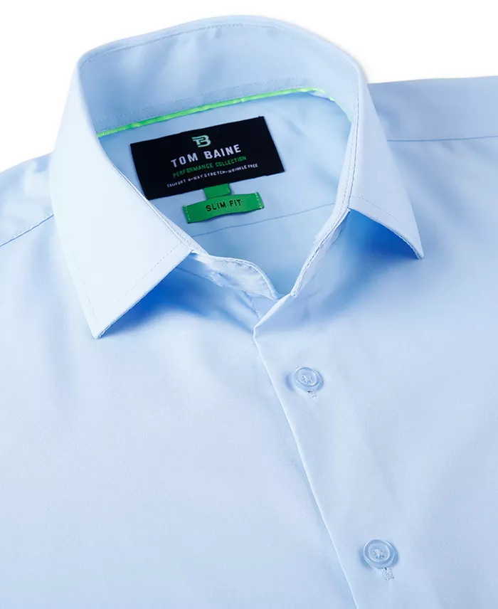 Men's Slim Fit Short Sleeve Performance Button Down Dress Shirt - thumbnail 9