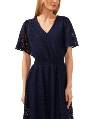 Women's Lace Batwing Sleeve Maxi Dress