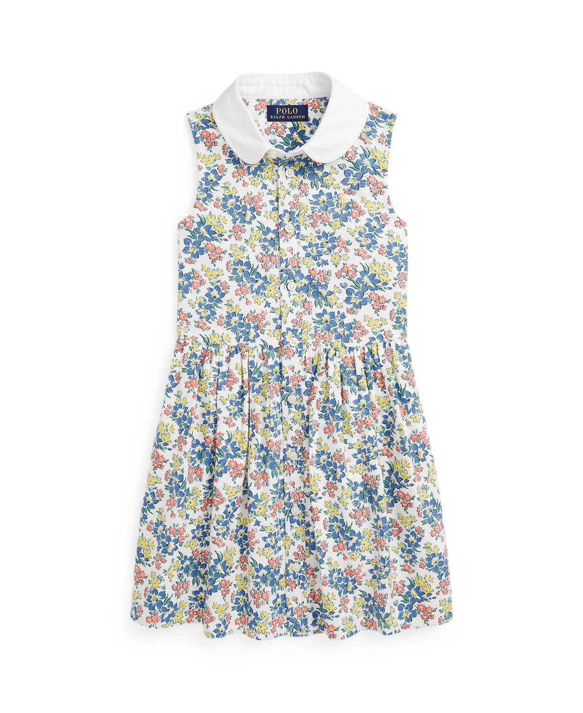 Shop Polo Ralph Lauren Toddler And Little Girls Floral Cotton Oxford Shirtdress In Charlyn Floral
