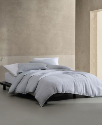 Ribbed Matelasse Melange Tencel Jersey 3 Piece Duvet Cover Set, Queen