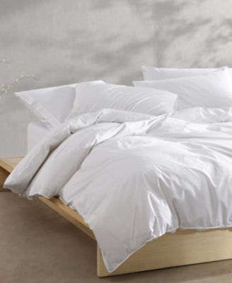 Washed Percale Cotton Solid 3 Piece Comforter Set, Queen