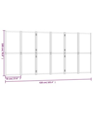 6-Panel Room Divider Cream White 165.4"x70.9"