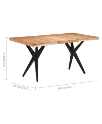 Dining Table 63"x31.5"x29.9" Solid Acacia Wood