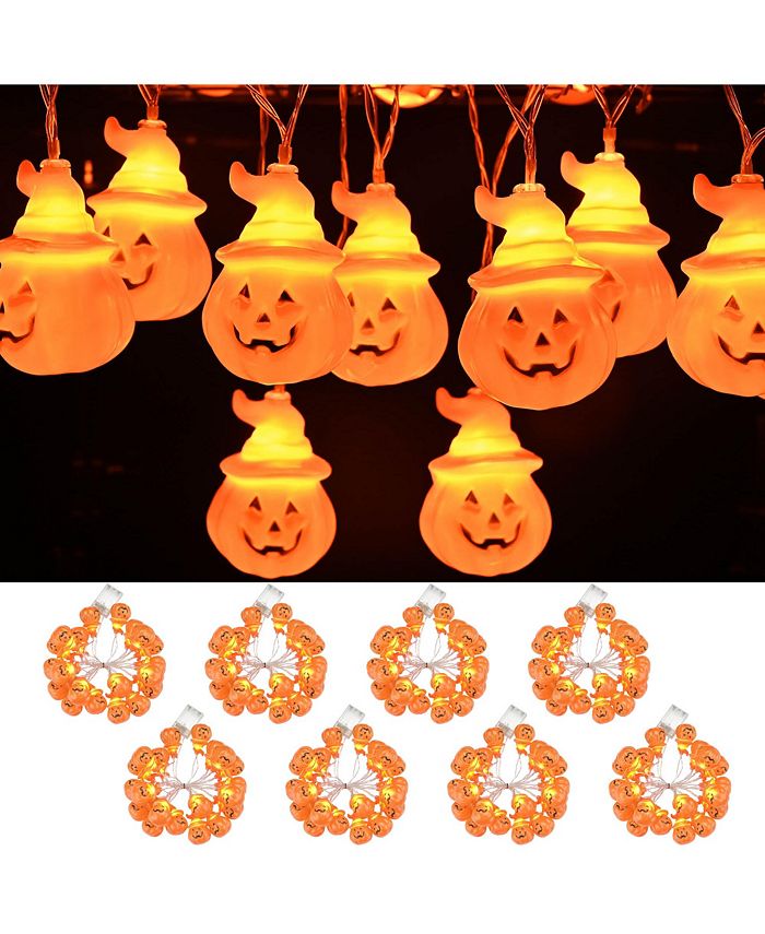 Halloween 160x LED Pumpkin String Lights Lantern Lamp Indoor Outdoor Party Decor Macy's