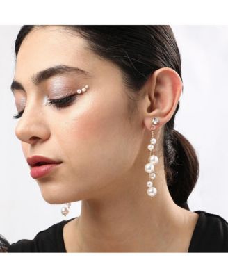 Women's White Drop Earrings