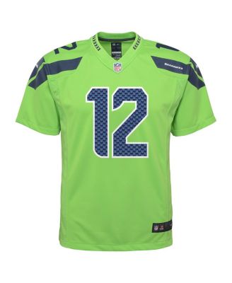Big Boys 12th Fan Neon Green Seattle Seahawks Game Jersey