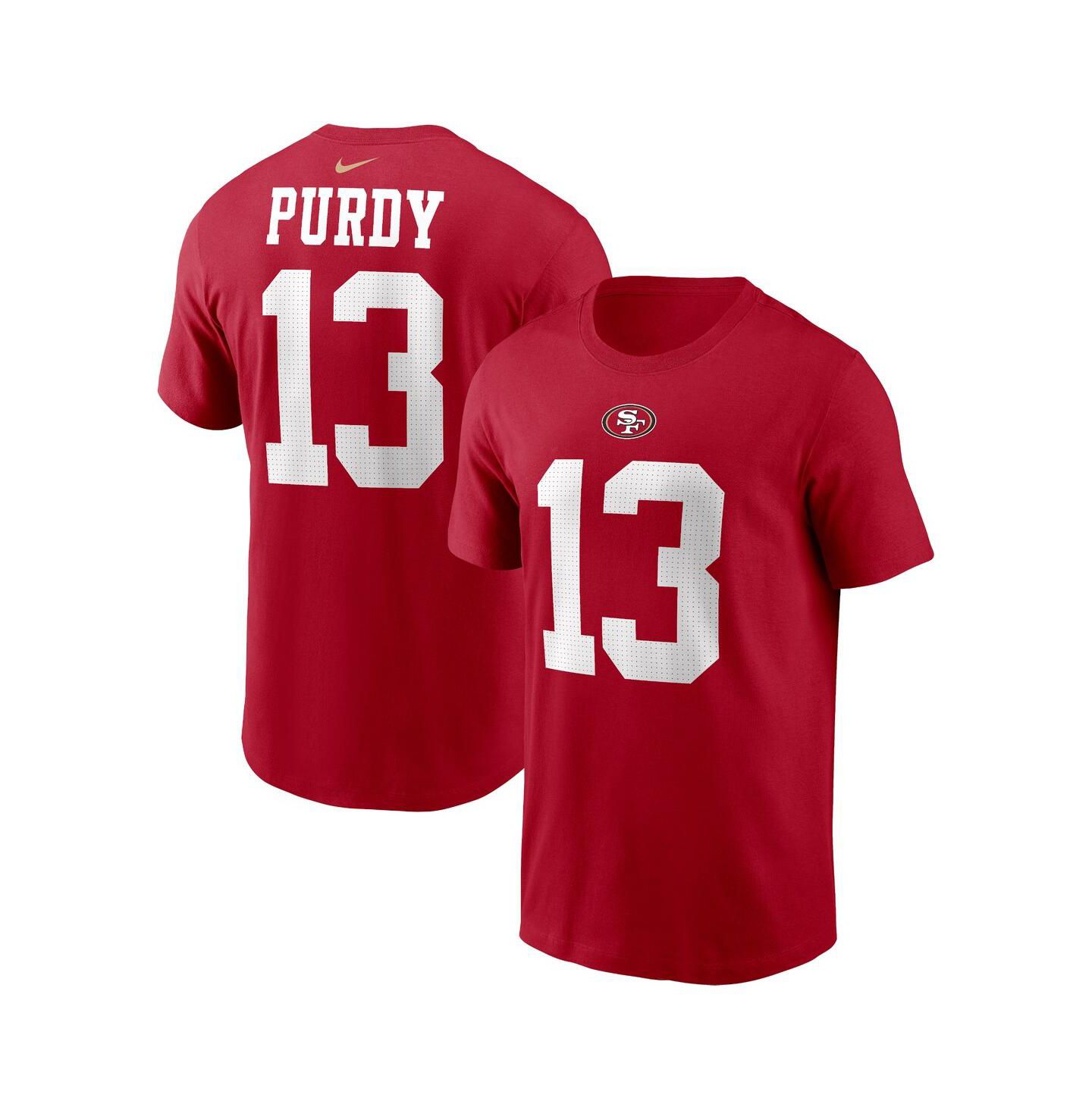 Футболка Nike Brock Purdy Scarlet San Francisco 49ers Player Name and Number T-shirt для мальчиков — фото 1
