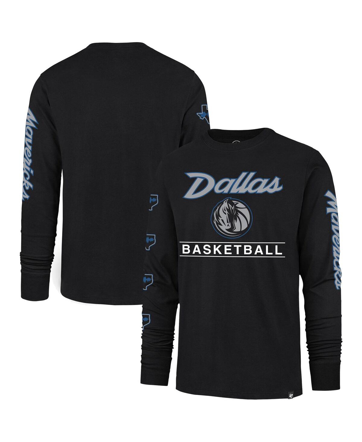 47 Brand Men's ' Black Dallas Mavericks 2023/24 City Edition Triplet Franklin Long Sleeve T-shirt