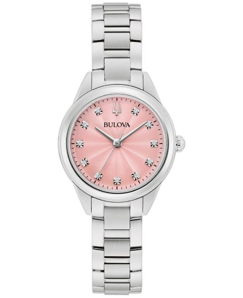 Женские часы Bulova Sutton Diamond Accent Stainless Steel Bracelet Watch 28mm
