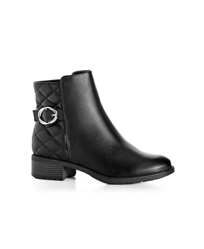 AVENUE Womens WIDE FIT Kylee Quilted Ankle Boot black Macy's