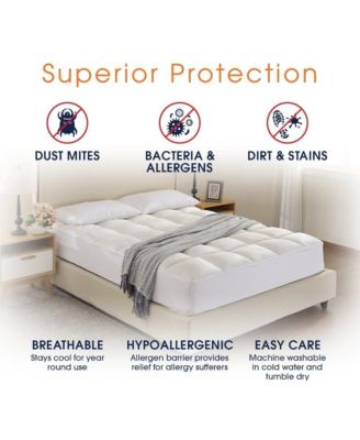 Ultra Soft Mattress Topper | Silky Smooth and Plush Hypoallergenic Mattress Pad Queen