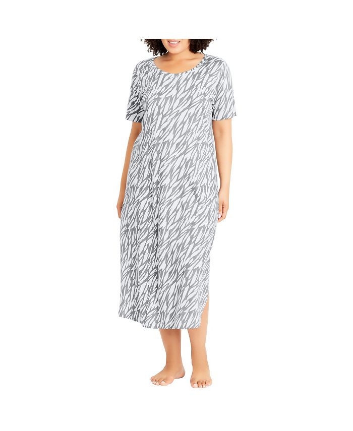AVENUE Womens Plus size Nightdress - gray print - Macy's