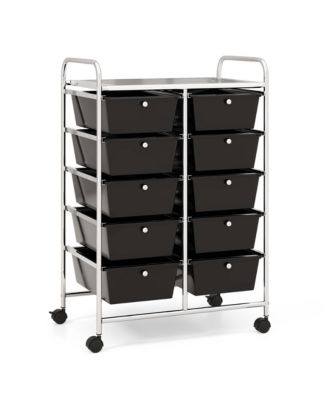 10-Drawer Storage Cart Utility Rolling Trolley Kitchen Organizer