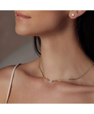 Sterling Silver 18k Gold Plated Sena Pendant Snake Necklace