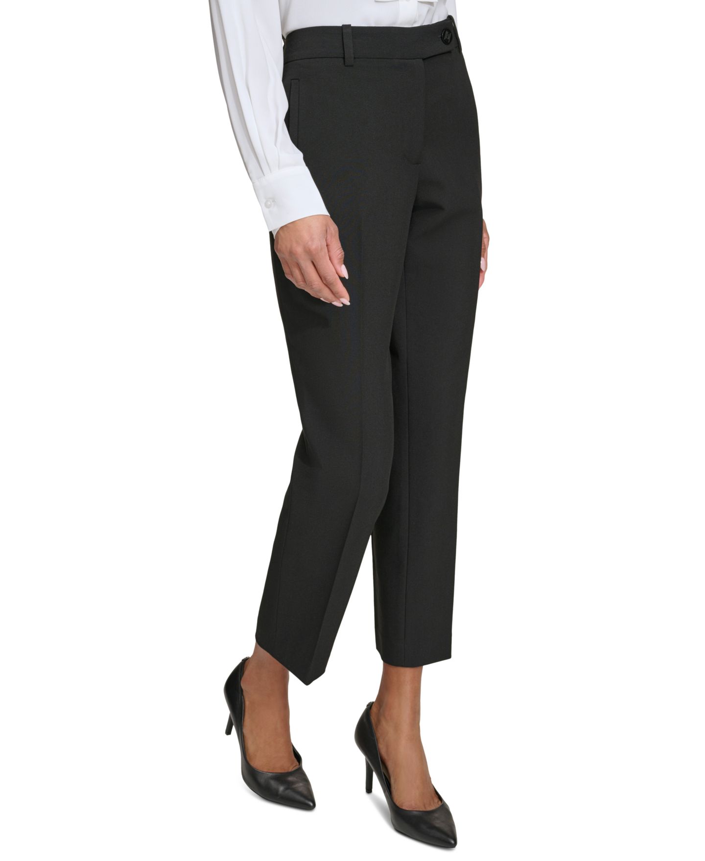 Женские брюки KARL LAGERFELD PARIS Karl Lagerfeld Slim-Leg Ankle, цвет: Чёрный — фото 3