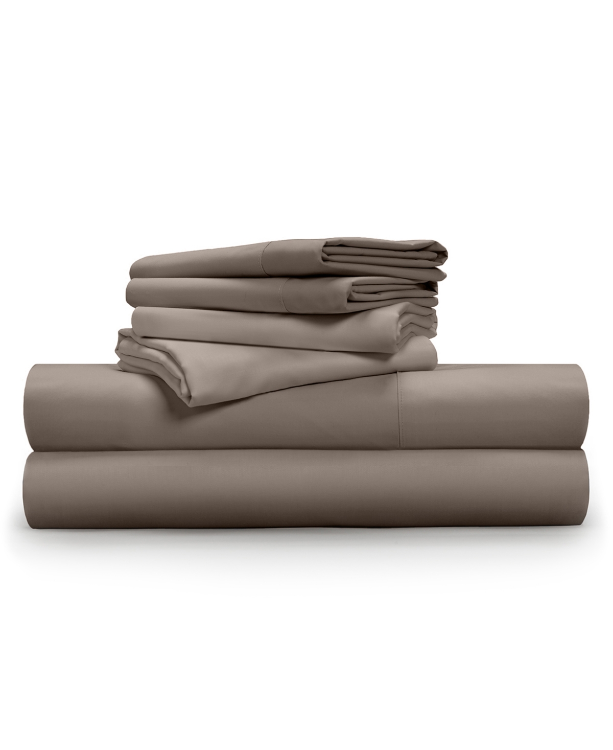 Pillow Guy 600 Thread Count Luxe Soft & Smooth 6 Piece Sheet Set, Full In Sandy Taupe