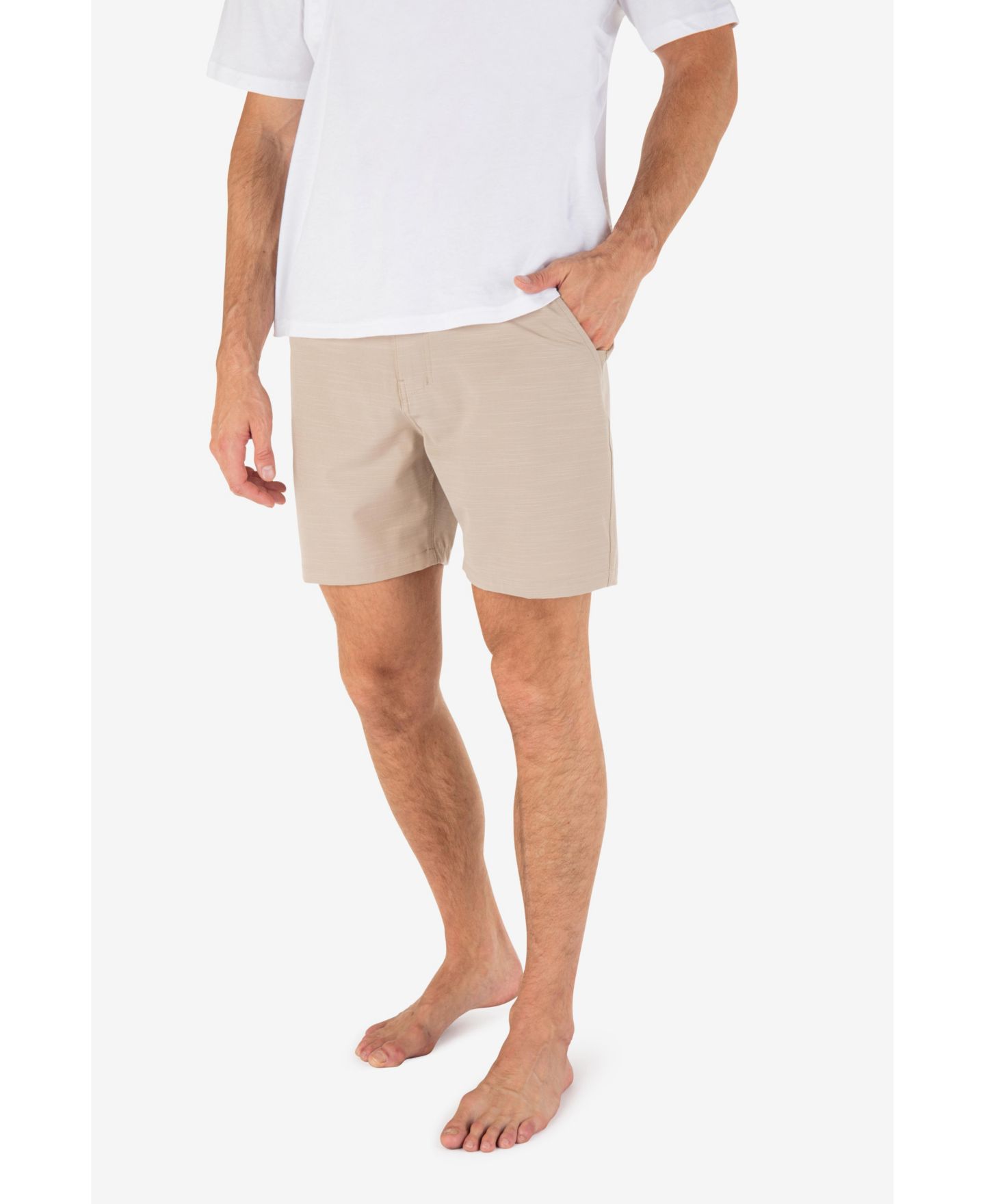 Мужские шорты Hurley Phantom Slub 3/4 Waistband 18" Stretch, цвет: Хаки — фото 3