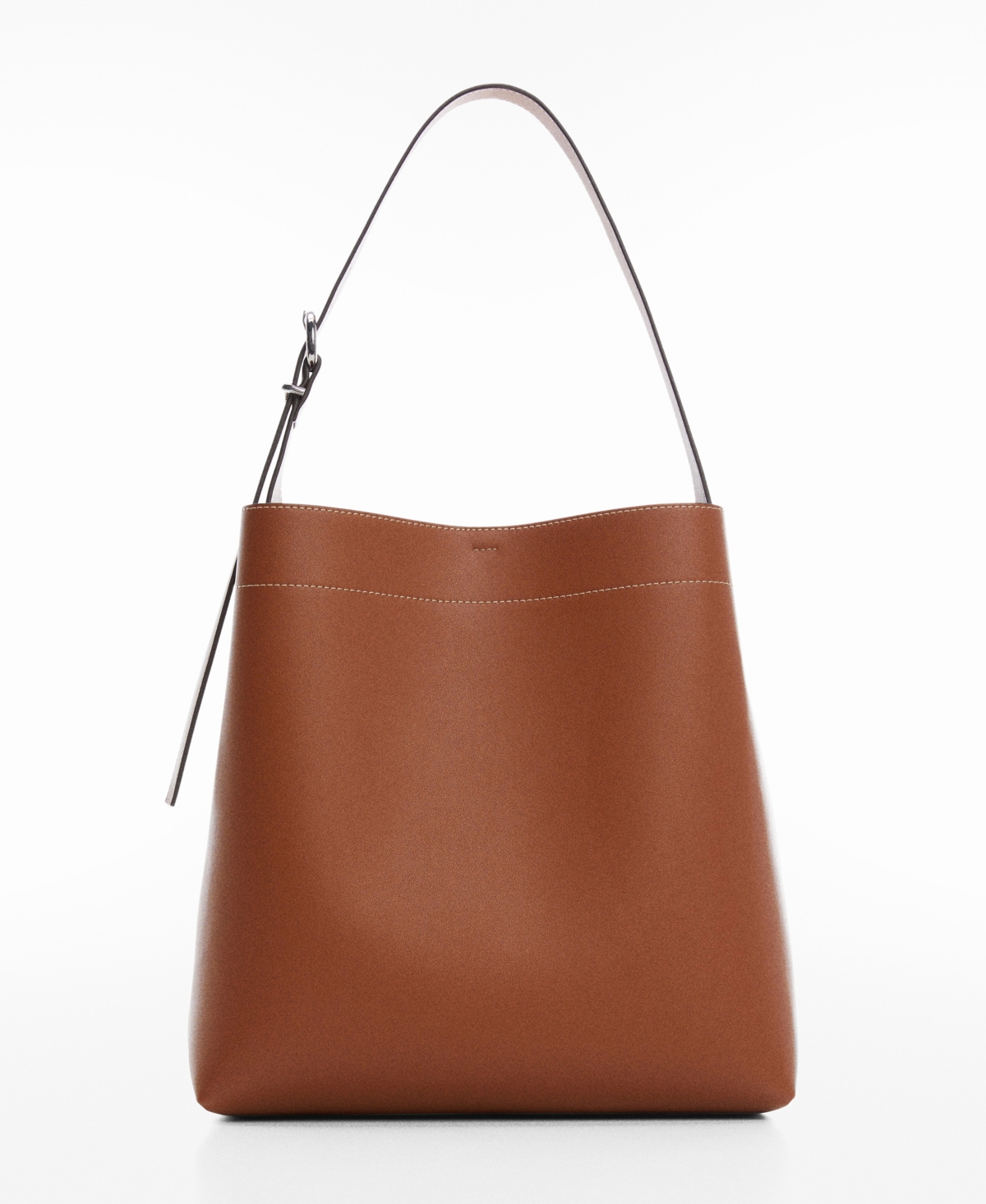 Mango Women's Short Handle Shopper Bag In Leather