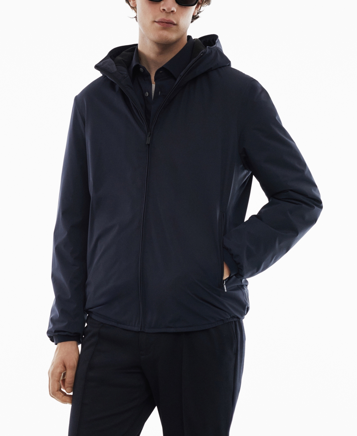 Mango Men's Water-repellent Hooded Quilted Jacket In Blue