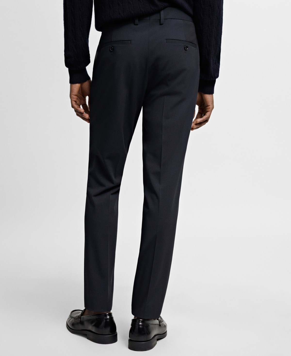 Mango Superslim Fit Suiting Pants In Navy