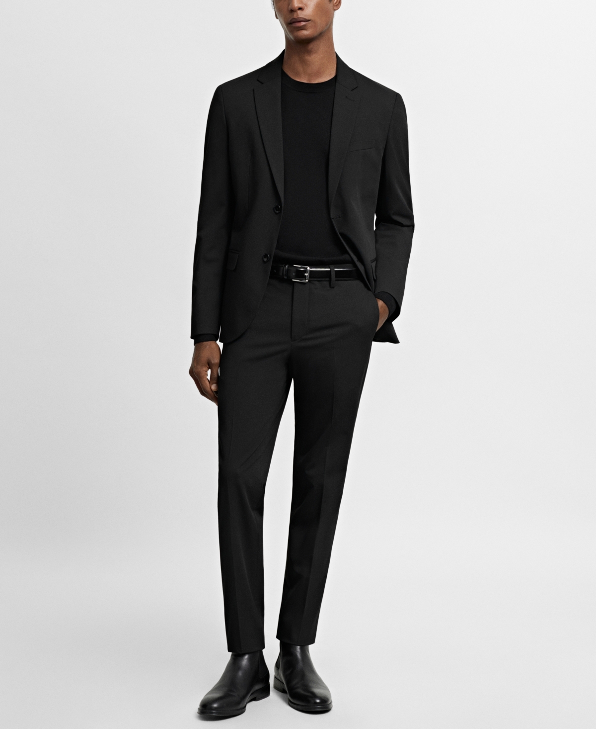 Shop Mango Men's Stretch Fabric Super Slim-fit Suit Pants In Black