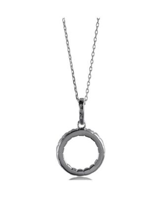 Suzy Levian Sterling Silver Cubic Zirconia Mini Circle Pendant