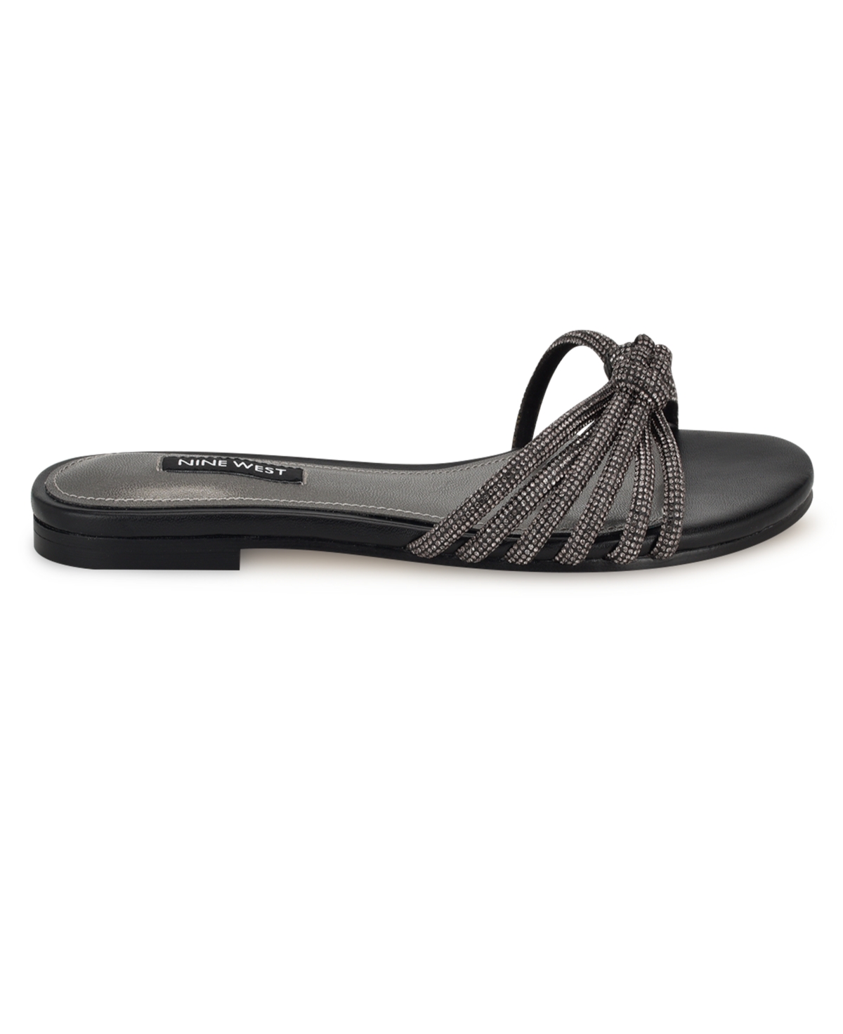 Nine West Women's Luxury Slip-On Strappy Embellished Flat Sandals