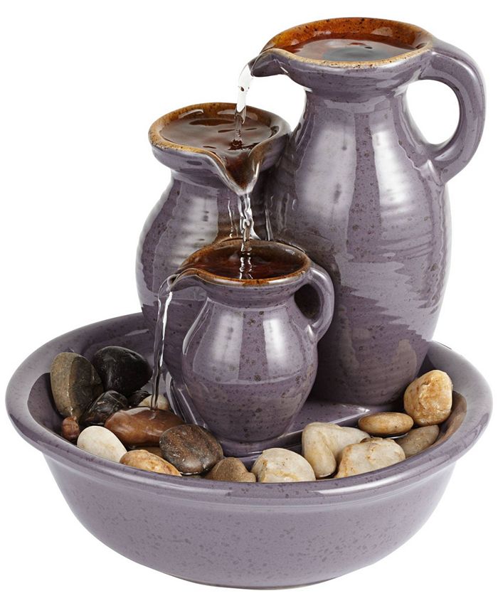 John Timberland Triple Jug Zen Indoor Cascading Small Tabletop Water