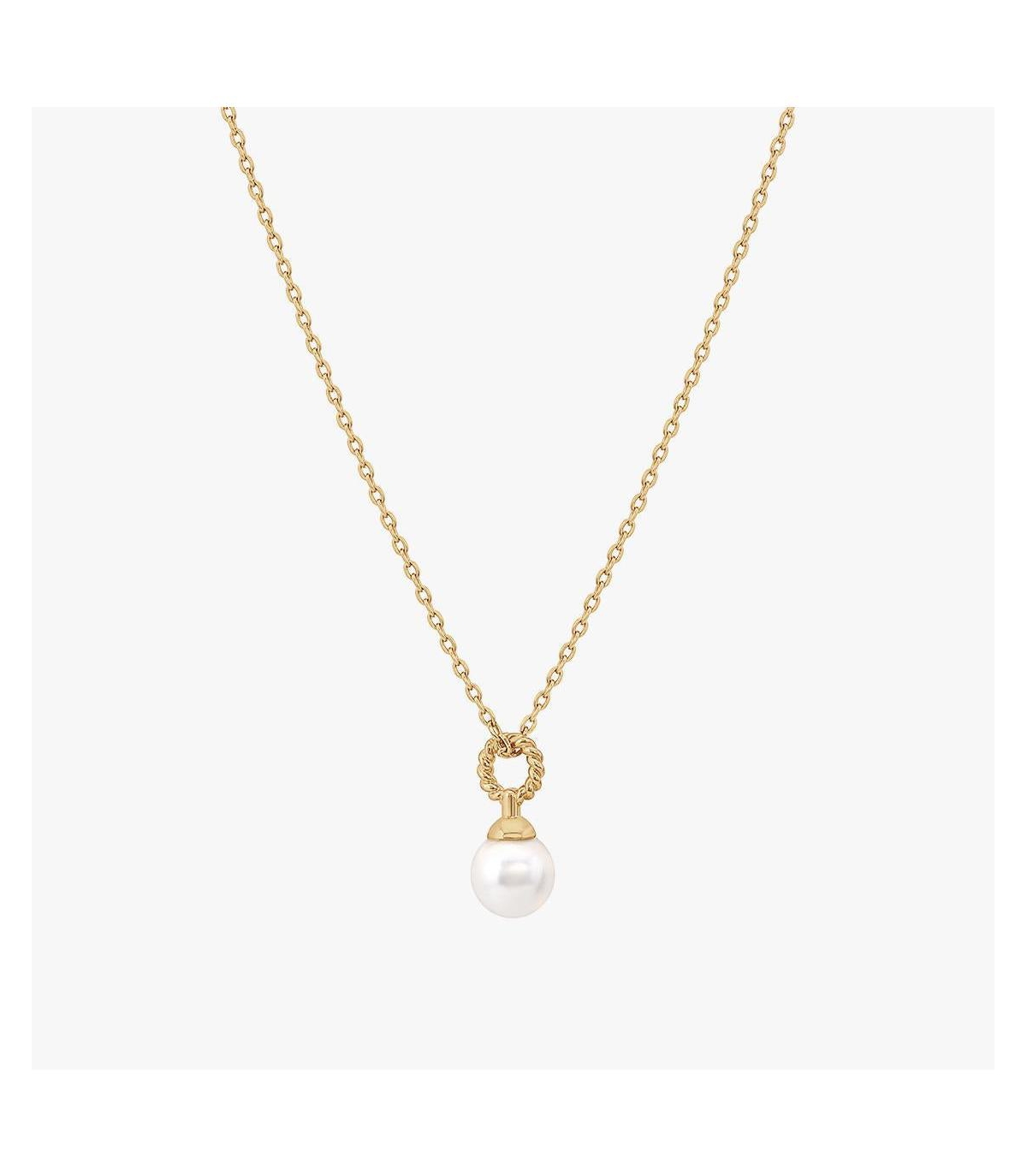 Marie Cultured Pearl Charm Necklace - Gold