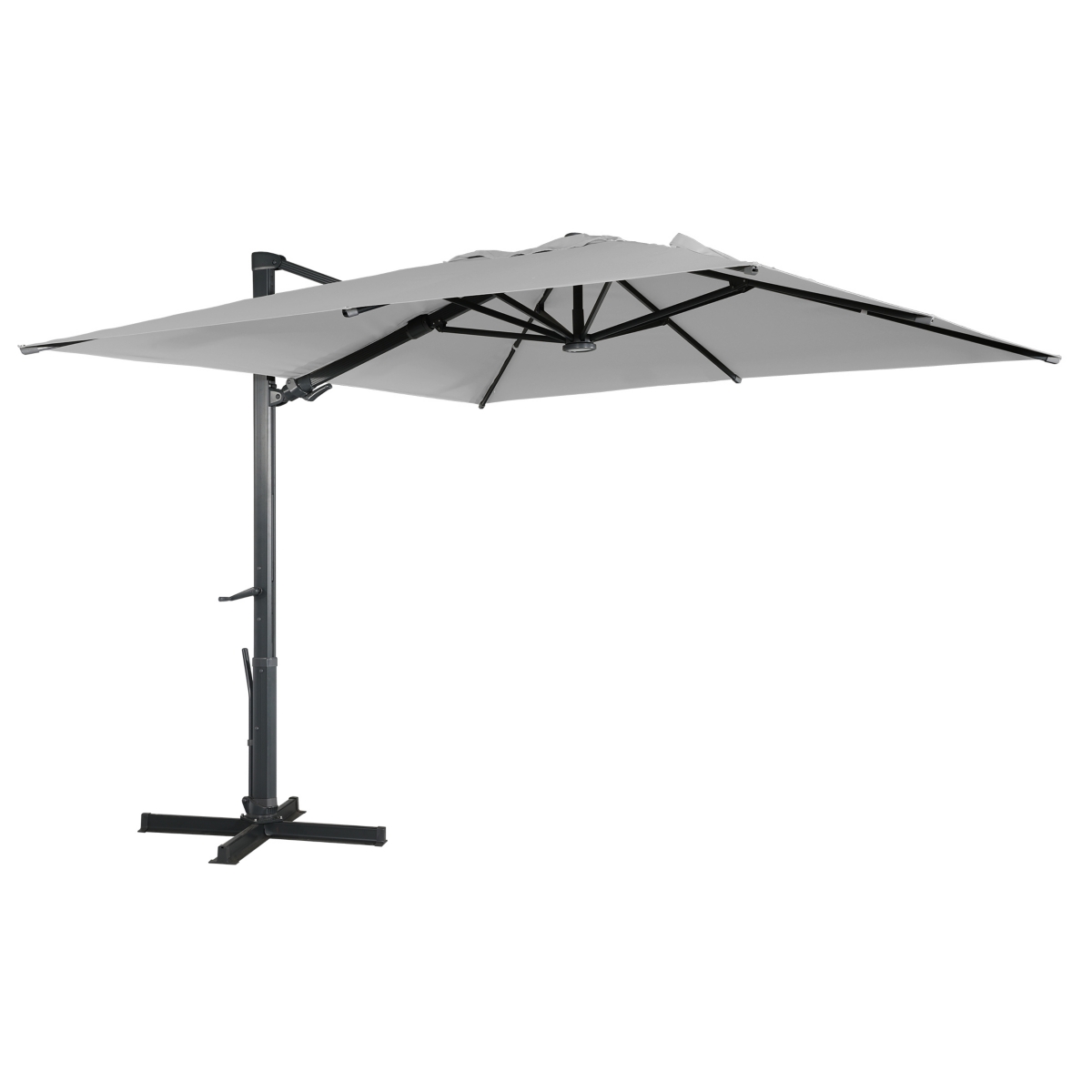 Mondawe 10ft Square Solar Led Cantilever Patio Umbrella for Outdoor Shade